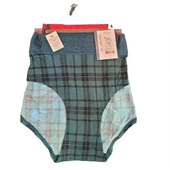 Joyspun Hipster 3 Pack Stretch Hipster w Lace Plaid Underwear Panties NEW sz XXX - Picture 1 of 4